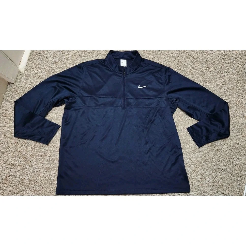 Nike Dri-FIT Half-Zip Sports Pullover Mens Navy Blue/White CK6076-451 XL